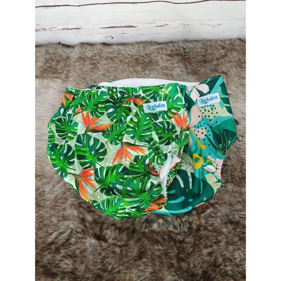 Reusable Waterproof Cloth Diapers With Tropical Print By Leekalos  Adjustable Sn - Picture 2 of 6